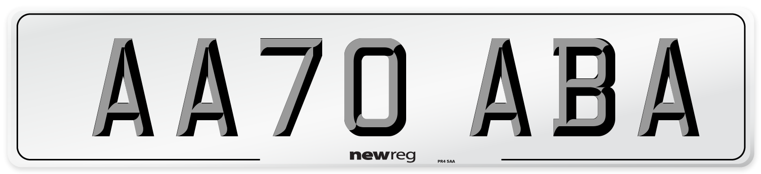 AA70 ABA Number Plate from New Reg